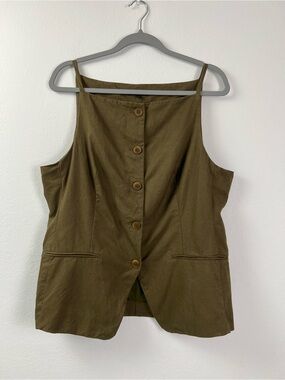 Madewell Square Neck Olive Green Vest Top